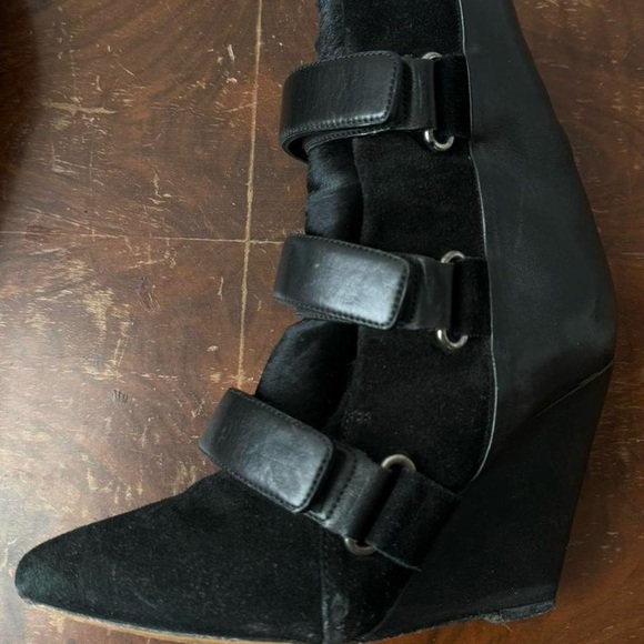 Rare Isabel Marant Scarlet Black Ponyhair wedge heels/boots - Picture 5 of 6